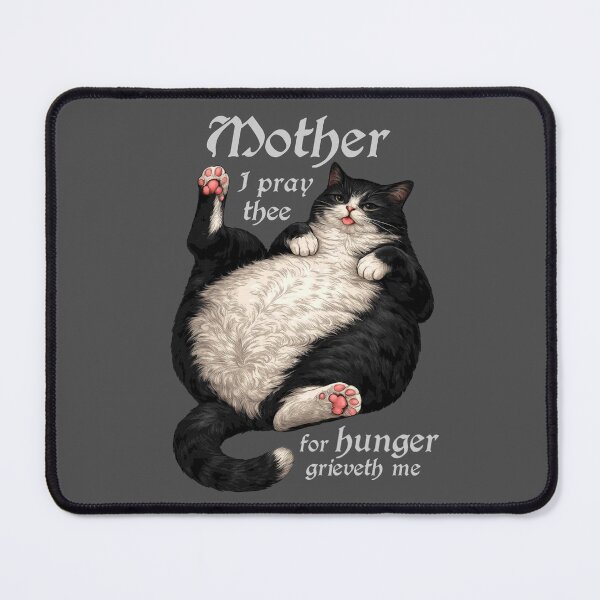 Item preview, Tuxedo Cat Mom Funny Hungry Round Cat Meme Shirt WHITE FONT designed and sold by Ineli.