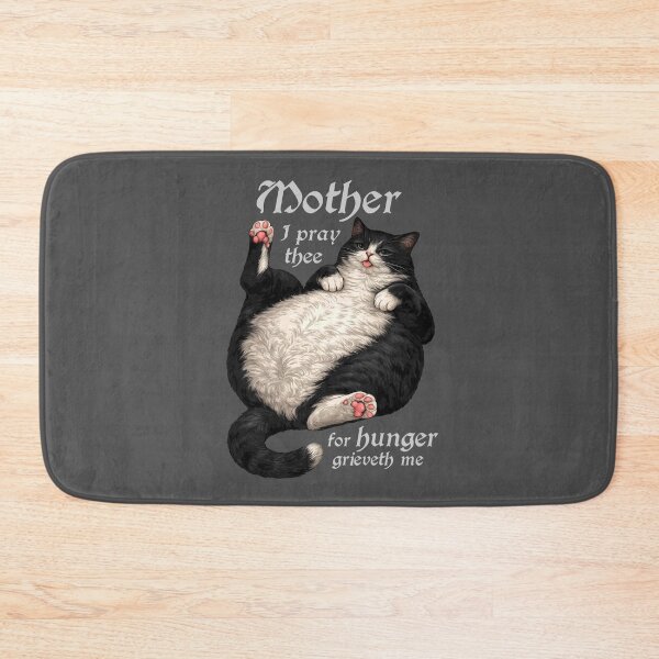 Item preview, Tuxedo Cat Mom Funny Hungry Round Cat Meme Shirt WHITE FONT designed and sold by Ineli.