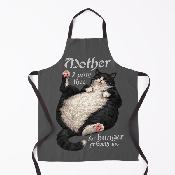 Item preview, Tuxedo Cat Mom Funny Hungry Round Cat Meme Shirt WHITE FONT designed and sold by Ineli.