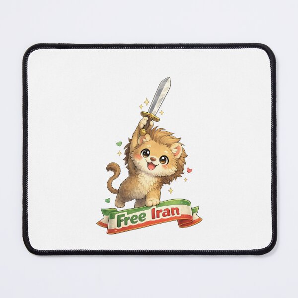 Item preview, Free Iran Kawaii Art – Cute Lion with Sword Illustration, Funny Cartoon Protest Design, Freedom Iran Artwork designed and sold by Paws-nd-Prints.