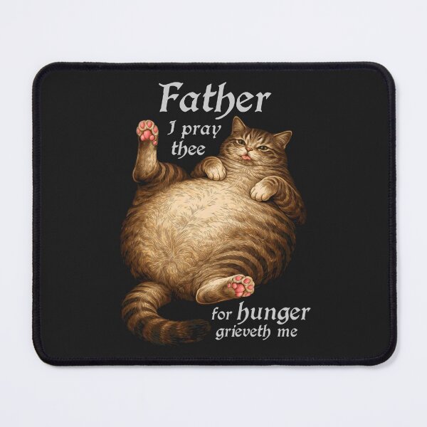 Item preview, Tabby Cat Dad Funny Hungry Round Cat Meme Shirt WHITE FONT designed and sold by Ineli.