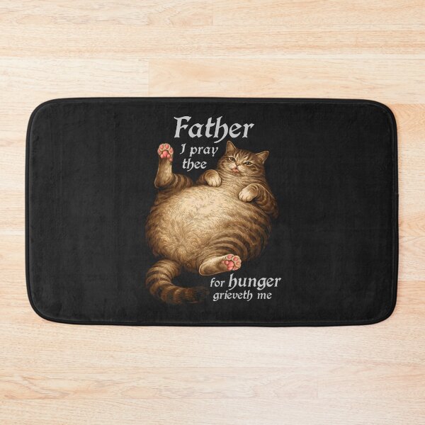 Item preview, Tabby Cat Dad Funny Hungry Round Cat Meme Shirt WHITE FONT designed and sold by Ineli.