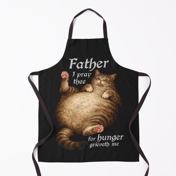 Item preview, Tabby Cat Dad Funny Hungry Round Cat Meme Shirt WHITE FONT designed and sold by Ineli.