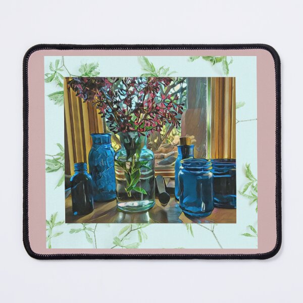 Item preview, Blue Bottle Collection with Lilacs designed and sold by oh-bi-me.
