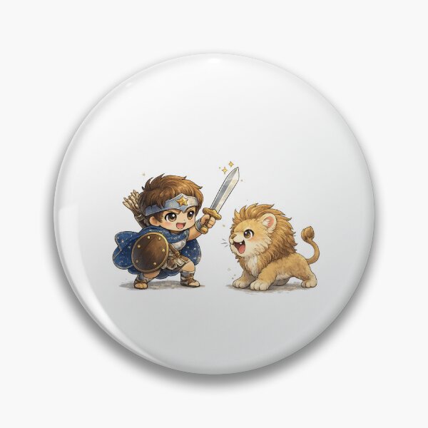 Item preview, Orion Constellation Kawaii Art – Cute Orion the Hunter vs Lion Illustration, Funny Cartoon Mythology Design designed and sold by Paws-nd-Prints.