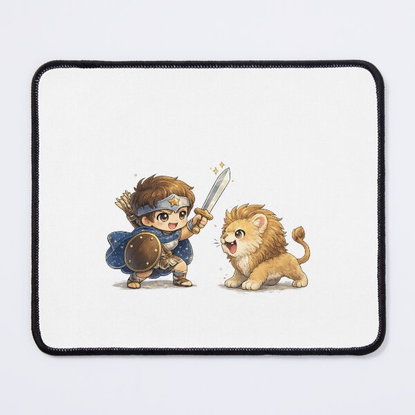 Item preview, Orion Constellation Kawaii Art – Cute Orion the Hunter vs Lion Illustration, Funny Cartoon Mythology Design designed and sold by Paws-nd-Prints.