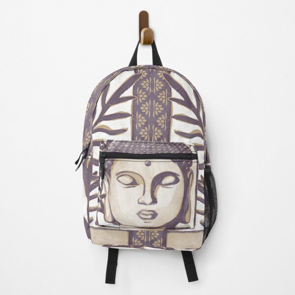 Item preview, Buddha Head Statue with Palm Fronds Watercolor - Fig + Fawn designed and sold by Irene Estelle.