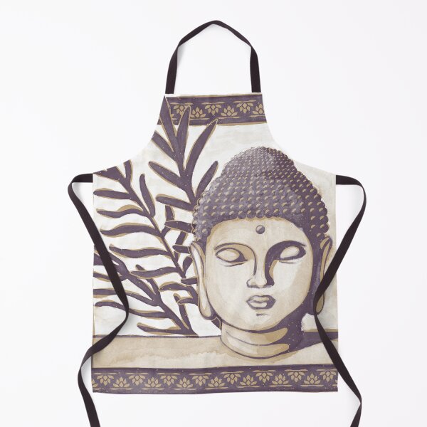 Item preview, Buddha Head Statue with Palm Fronds Watercolor - Fig + Fawn designed and sold by Irene Estelle.