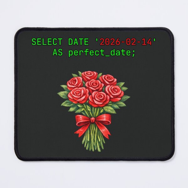 Item preview, Perfect Date SQL – Romantic Red Roses Bouquet for Programmers and Database Administrators designed and sold by Nerd Romance Café.
