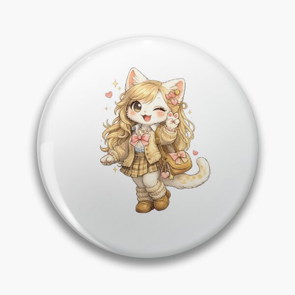 Item preview, Gyaru Cat Kawaii Art – Cute Anime Style White Cat Illustration, Japanese Fashion Cartoon, Pastel Aesthetic Design designed and sold by Paws-nd-Prints.