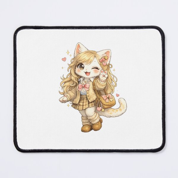 Item preview, Gyaru Cat Kawaii Art – Cute Anime Style White Cat Illustration, Japanese Fashion Cartoon, Pastel Aesthetic Design designed and sold by Paws-nd-Prints.