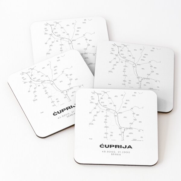 Item preview, Ćuprija Serbia Map Print | Minimalist City Road Map Wall Art designed and sold by RM-Journey.