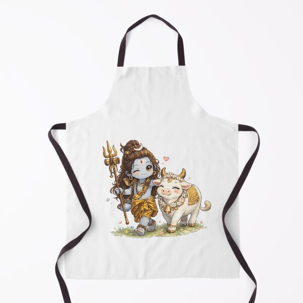 Item preview, Lord Shiva Kawaii Art – Cute Indian God Shiva Illustration with Cow, Hindu Mythology Cartoon, Spiritual Aesthetic Design designed and sold by Paws-nd-Prints.