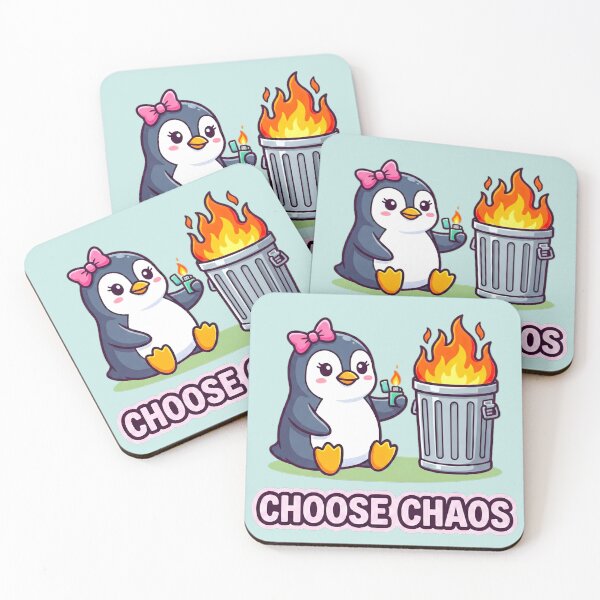 Item preview, Choose Chaos Cute Penguin Starting Dumpster Fire designed and sold by WildCute.