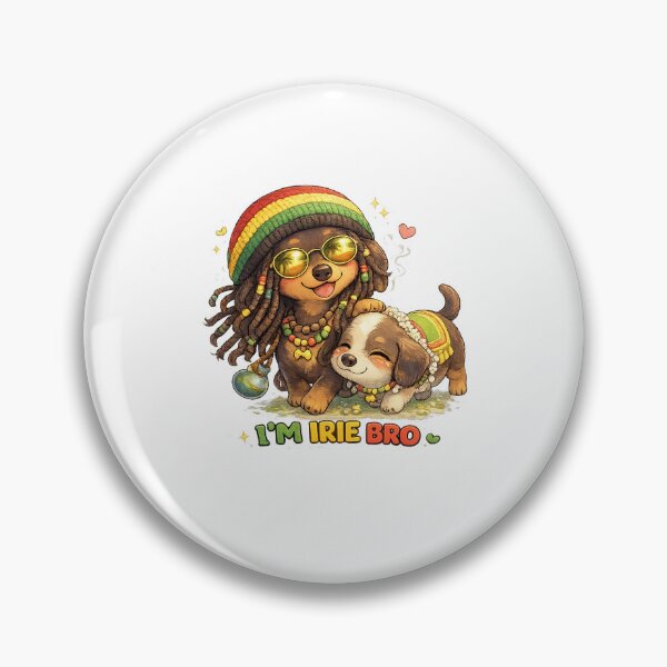 Item preview, I’m Irie Bro – Kawaii Rasta Sausage Dog Illustration, Cute Dachshund Reggae Art, Funny Weed Vibes Cartoon Design designed and sold by Paws-nd-Prints.