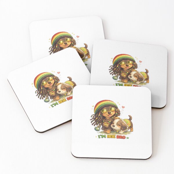 Item preview, I’m Irie Bro – Kawaii Rasta Sausage Dog Illustration, Cute Dachshund Reggae Art, Funny Weed Vibes Cartoon Design designed and sold by Paws-nd-Prints.