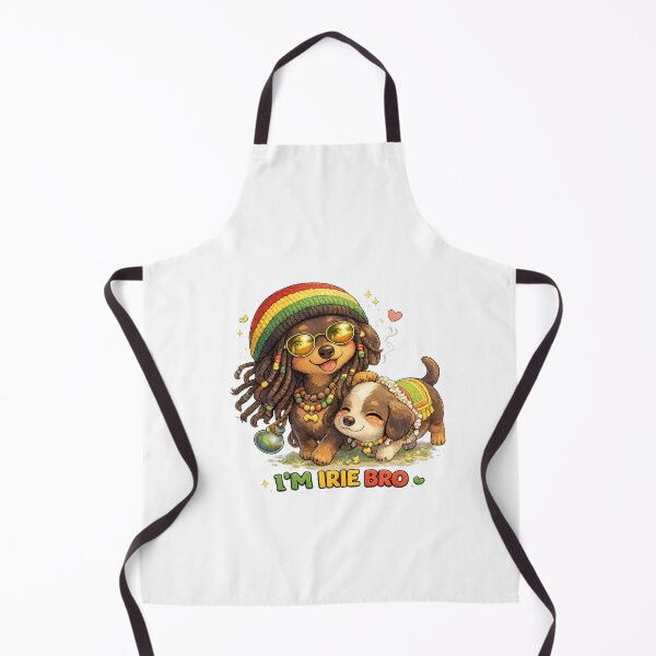 Item preview, I’m Irie Bro – Kawaii Rasta Sausage Dog Illustration, Cute Dachshund Reggae Art, Funny Weed Vibes Cartoon Design designed and sold by Paws-nd-Prints.