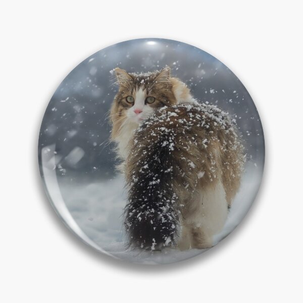 Item preview, Fluffy Cat Winter Art designed and sold by MB-CatPrints.