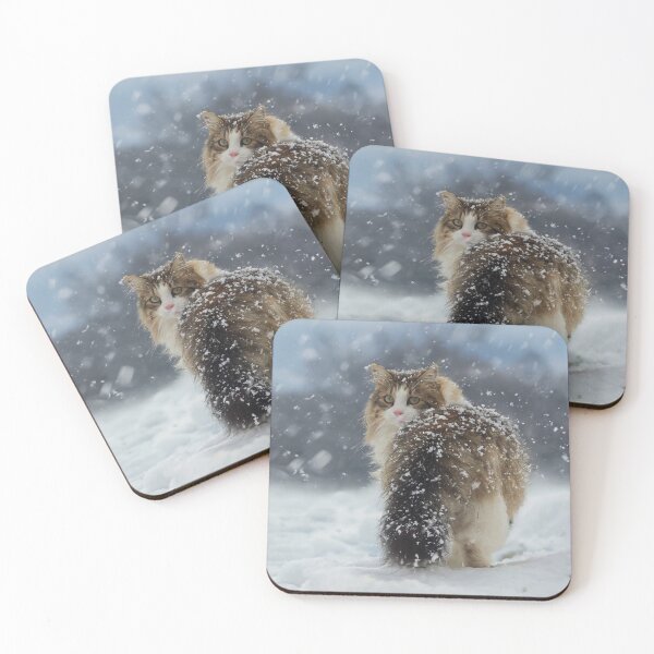 Item preview, Fluffy Cat Winter Art designed and sold by MB-CatPrints.