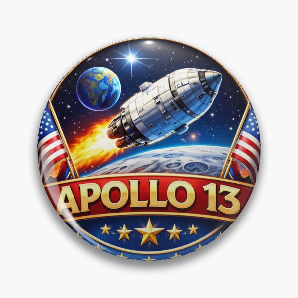 Item preview,  Apollo 13 Space Mission Logo - Retro Style Emblem with Rocket, Moon and Stars designed and sold by Nature's Palette.