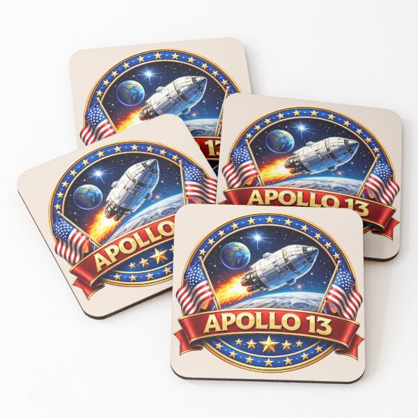 Item preview,  Apollo 13 Space Mission Logo - Retro Style Emblem with Rocket, Moon and Stars designed and sold by Nature's Palette.