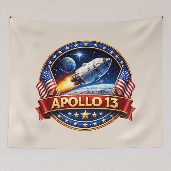 Item preview,  Apollo 13 Space Mission Logo - Retro Style Emblem with Rocket, Moon and Stars designed and sold by Nature's Palette.