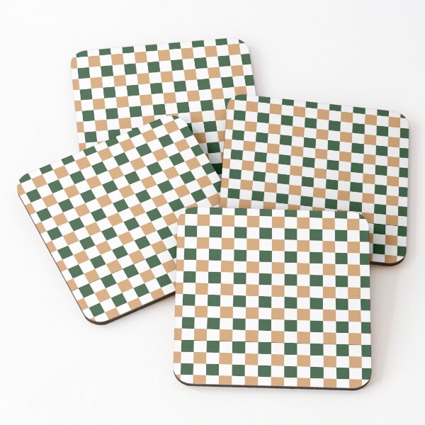 Item preview, White, green and orange gingham pattern designed and sold by serenebookworm.