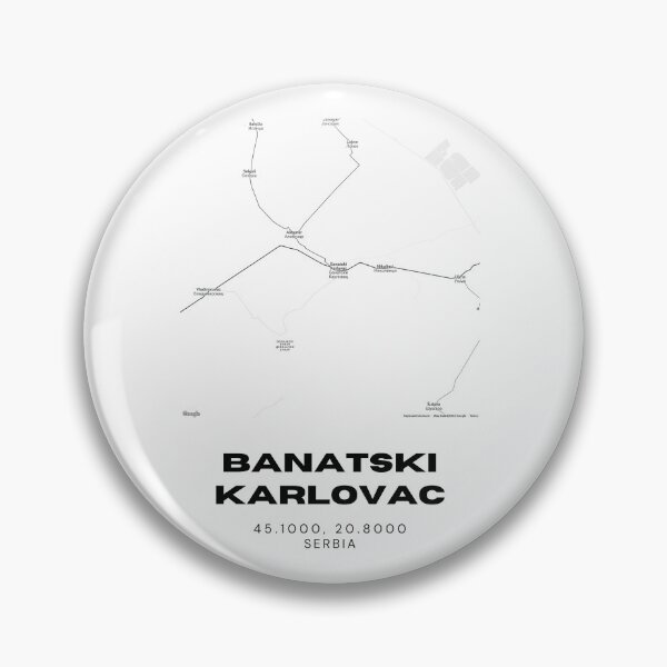 Item preview, Banatski Karlovac Serbia Map Print | Minimalist City Road Map Wall Art designed and sold by RM-Journey.