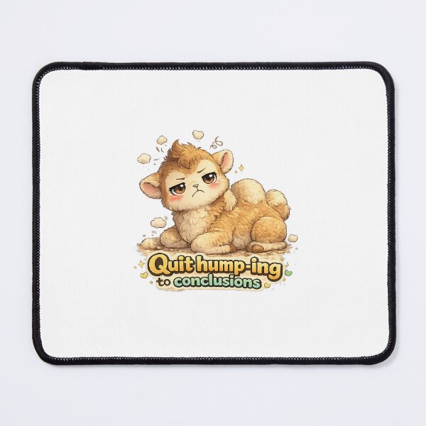 Item preview, Funny Camel Pun Shirt – Quit Hump-ing to Conclusions, Kawaii Camel Cartoon, Cute Pun Animal Art designed and sold by Paws-nd-Prints.