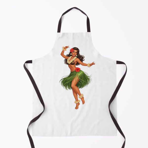 Item preview, 1950s Hula Girl – Vintage Island Pin-Up designed and sold by PIXEL POP DESIGNS - Beyond the Norm!.