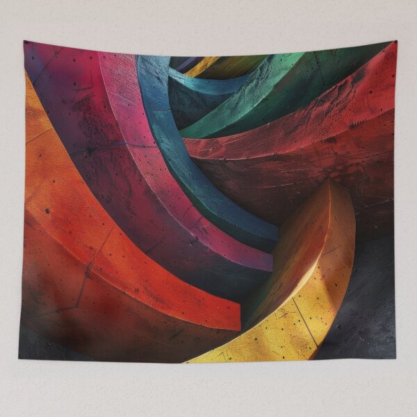 Item preview, Brutalist Rainbow Vortex - Gritty 3D Concrete Abstract designed and sold by B-Russ-Stuff.