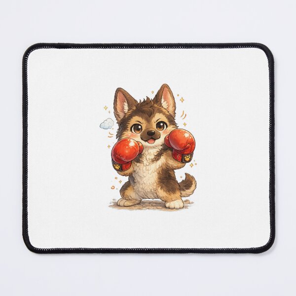 Item preview, Boxing Gloves Dog – Cute German Shepherd Boxer Cartoon, Kawaii Boxing Dog Illustration, Funny Dog Art designed and sold by Paws-nd-Prints.