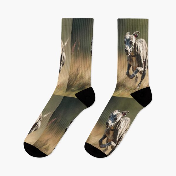 Item preview, A fast-moving Whippet racing on a grassy track, Dogs in Motion designed and sold by CDC40.