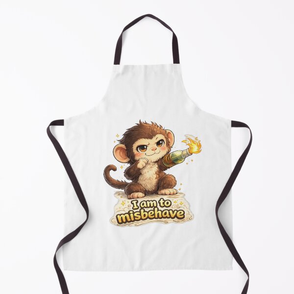 Item preview, I Am To Misbehave Kawaii Art – Mischievous Chimpanzee Cartoon Illustration, Funny Cute Monkey Quote Design, Playful Naughty Animal Art designed and sold by Paws-nd-Prints.