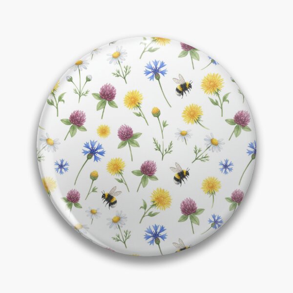 Item preview, Watercolor Wildflowers and Honeybees  designed and sold by silviaol.
