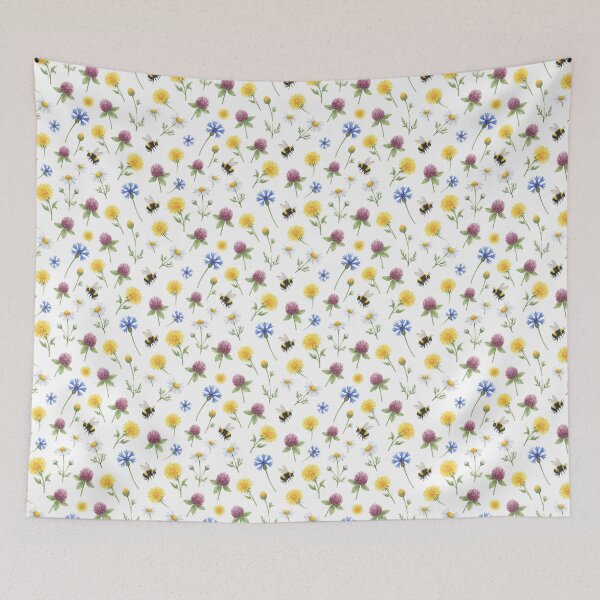 Item preview, Watercolor Wildflowers and Honeybees  designed and sold by silviaol.
