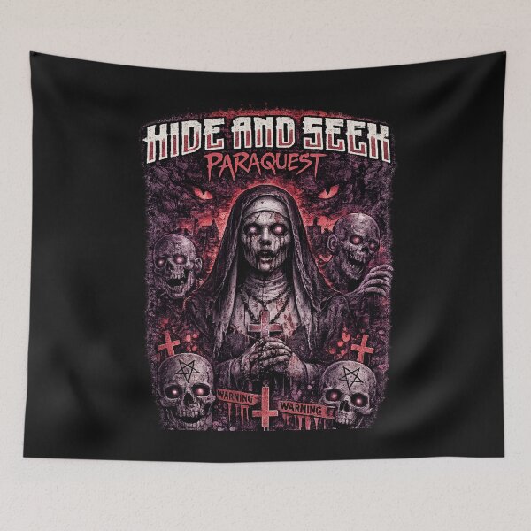 Item preview,  Hide and Seek Paraquest – Nun & Skull Pink and Red Horror Streetwear Art designed and sold by HideandSeekPara.