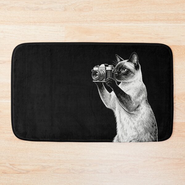 Item preview, Siamese Cat Taking a Photo – Vintage Engraving Illustration designed and sold by CatVibesStudio.