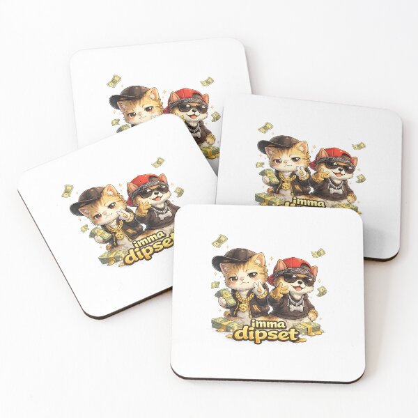Item preview, Imma Dipset Kawaii Art – Funny Rapper Cat and Dog Illustration, Cute Hip Hop Cartoon Design, Street Style Animal Artwork designed and sold by Paws-nd-Prints.