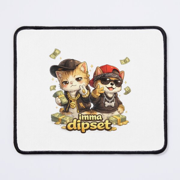 Item preview, Imma Dipset Kawaii Art – Funny Rapper Cat and Dog Illustration, Cute Hip Hop Cartoon Design, Street Style Animal Artwork designed and sold by Paws-nd-Prints.