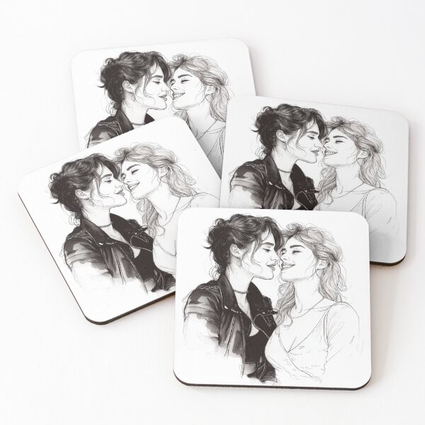 Item preview, Almost Kiss — Sapphic Intimacy (Ink & Wash) designed and sold by NektarWorld.