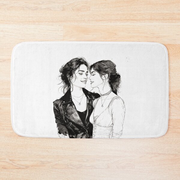 Item preview, Soft Intimacy — Sapphic Love Illustration (Black & White) designed and sold by NektarWorld.