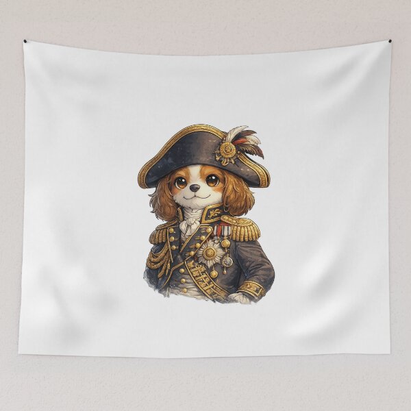 Item preview, Horatio Nelson Kawaii Art – Cute Noble Dog as Lord Horatio Nelson, Funny British Naval History Cartoon Illustration designed and sold by Paws-nd-Prints.