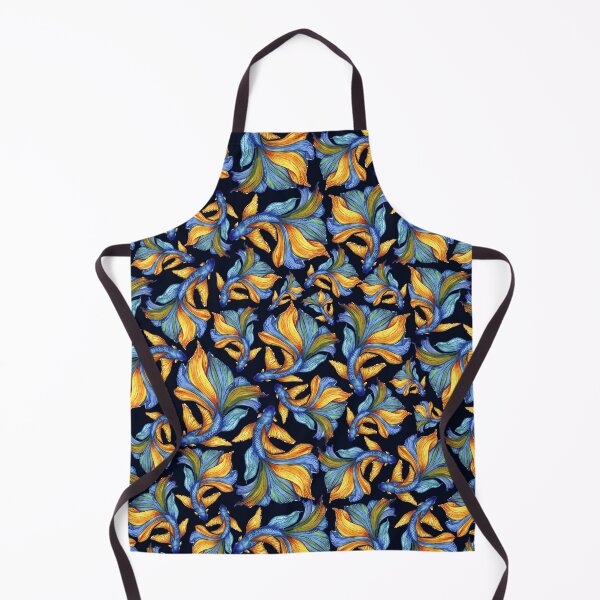 Item preview,  Blue-Yellow fishes, Ukrainian art, Petrykivka style, author's drawing designed and sold by Sunflower-7.