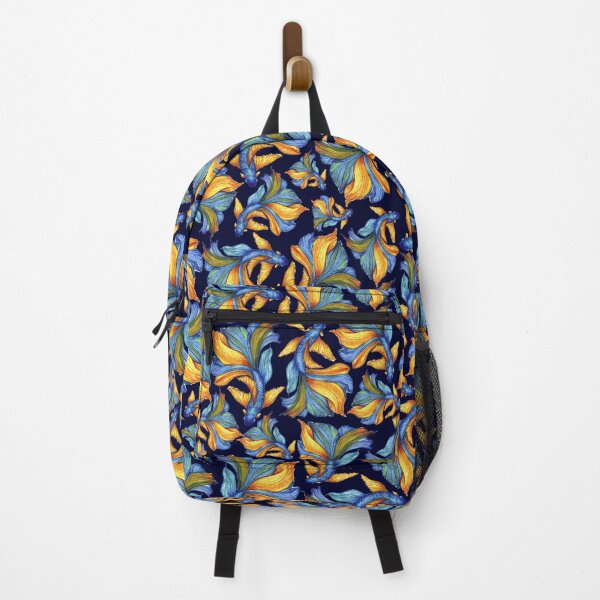 Item preview, Blue-Yellow fishes, Ukrainian art, Petrykivka style, author's drawing designed and sold by Sunflower-7.