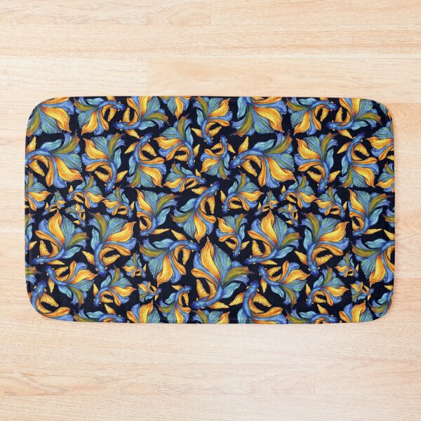 Item preview,  Blue-Yellow fishes, Ukrainian art, Petrykivka style, author's drawing designed and sold by Sunflower-7.