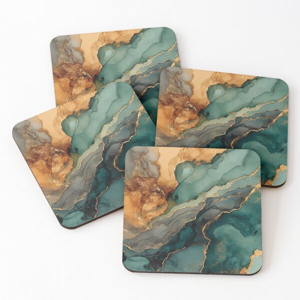 Item preview, Emerald & Bronze Gold Marble Abstract designed and sold by DIGPROF.