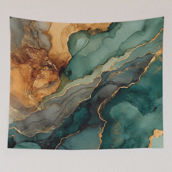 Item preview, Emerald & Bronze Gold Marble Abstract designed and sold by DIGPROF.