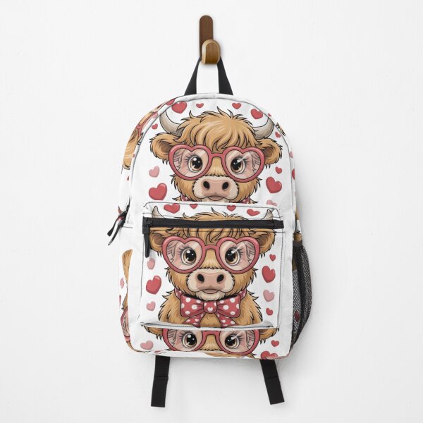 Item preview, Cute Highland Cow Valentine T-Shirt | Fluffy Cow with Hearts Shirt | Farm Animal Valentine Gift designed and sold by Youpiworld.
