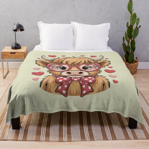 Item preview, Cute Highland Cow Valentine T-Shirt | Fluffy Cow with Hearts Shirt | Farm Animal Valentine Gift designed and sold by Youpiworld.